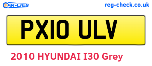 PX10ULV are the vehicle registration plates.