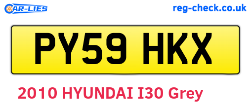 PY59HKX are the vehicle registration plates.