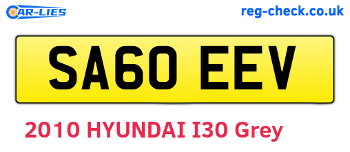 SA60EEV are the vehicle registration plates.