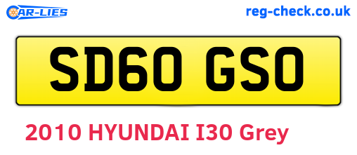 SD60GSO are the vehicle registration plates.