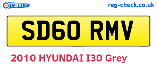 SD60RMV are the vehicle registration plates.