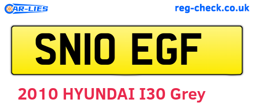 SN10EGF are the vehicle registration plates.