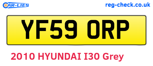 YF59ORP are the vehicle registration plates.