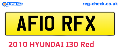 AF10RFX are the vehicle registration plates.