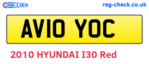 AV10YOC are the vehicle registration plates.