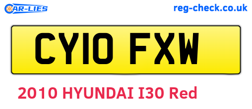 CY10FXW are the vehicle registration plates.
