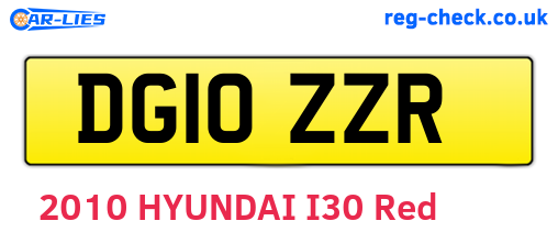 DG10ZZR are the vehicle registration plates.