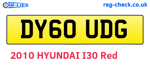 DY60UDG are the vehicle registration plates.