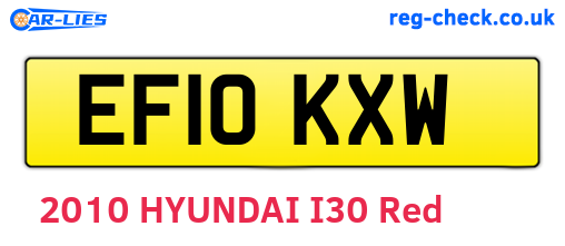 EF10KXW are the vehicle registration plates.
