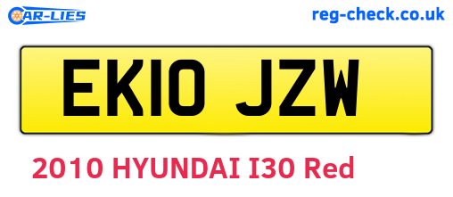 EK10JZW are the vehicle registration plates.