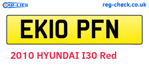 EK10PFN are the vehicle registration plates.