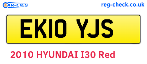 EK10YJS are the vehicle registration plates.