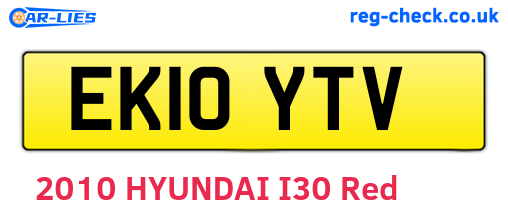 EK10YTV are the vehicle registration plates.