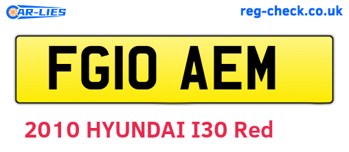 FG10AEM are the vehicle registration plates.