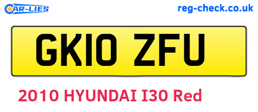 GK10ZFU are the vehicle registration plates.