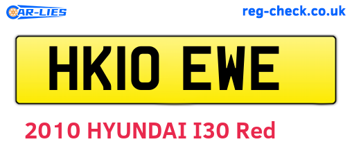 HK10EWE are the vehicle registration plates.