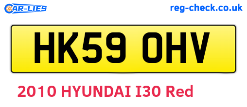 HK59OHV are the vehicle registration plates.
