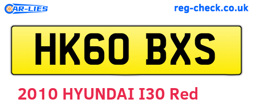 HK60BXS are the vehicle registration plates.