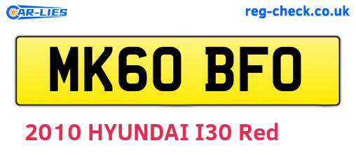 MK60BFO are the vehicle registration plates.