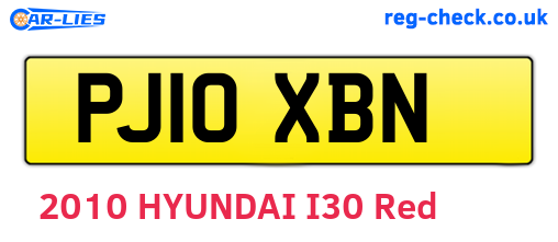 PJ10XBN are the vehicle registration plates.