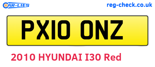 PX10ONZ are the vehicle registration plates.
