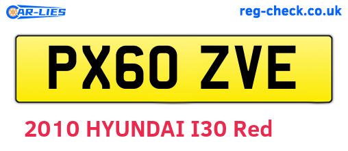 PX60ZVE are the vehicle registration plates.