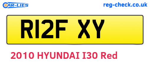 R12FXY are the vehicle registration plates.