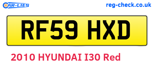 RF59HXD are the vehicle registration plates.