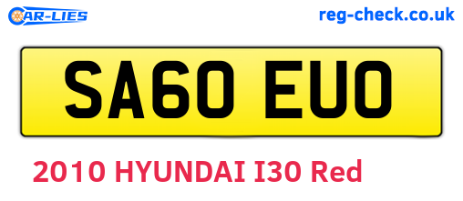 SA60EUO are the vehicle registration plates.