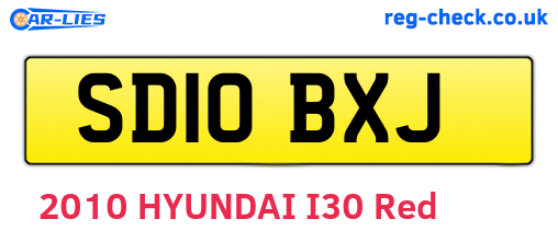 SD10BXJ are the vehicle registration plates.