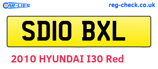 SD10BXL are the vehicle registration plates.