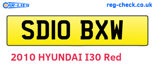 SD10BXW are the vehicle registration plates.