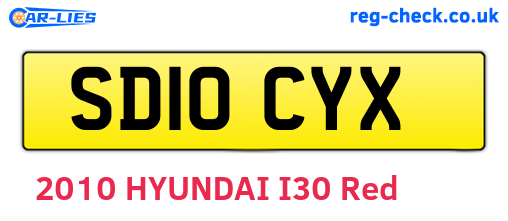 SD10CYX are the vehicle registration plates.
