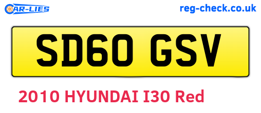 SD60GSV are the vehicle registration plates.