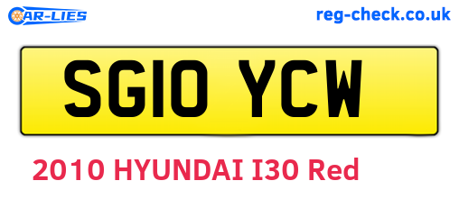 SG10YCW are the vehicle registration plates.