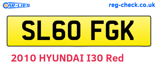 SL60FGK are the vehicle registration plates.
