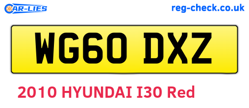 WG60DXZ are the vehicle registration plates.