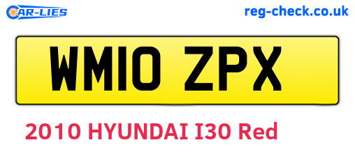 WM10ZPX are the vehicle registration plates.