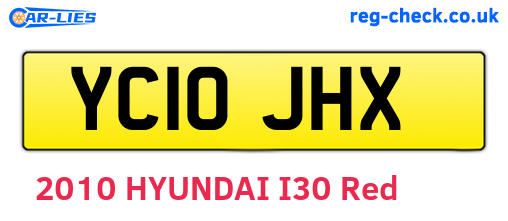 YC10JHX are the vehicle registration plates.