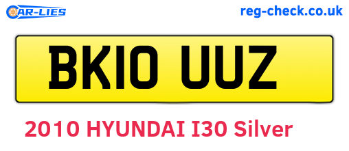 BK10UUZ are the vehicle registration plates.
