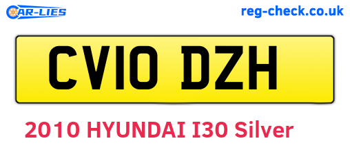 CV10DZH are the vehicle registration plates.
