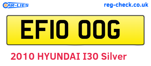 EF10OOG are the vehicle registration plates.