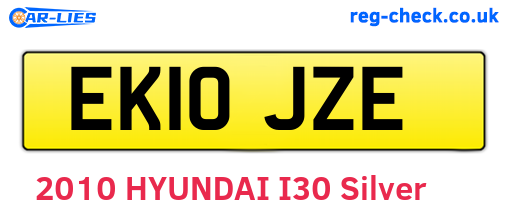 EK10JZE are the vehicle registration plates.