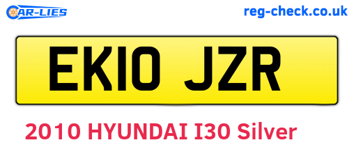 EK10JZR are the vehicle registration plates.
