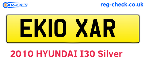 EK10XAR are the vehicle registration plates.