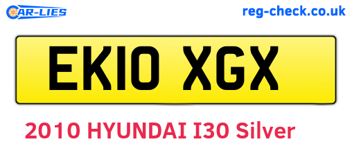 EK10XGX are the vehicle registration plates.