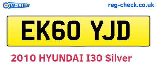 EK60YJD are the vehicle registration plates.