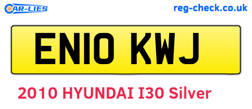 EN10KWJ are the vehicle registration plates.