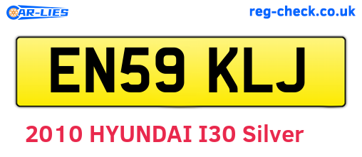 EN59KLJ are the vehicle registration plates.