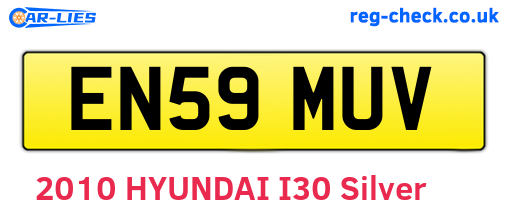 EN59MUV are the vehicle registration plates.